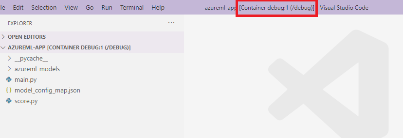 Interface VS Code do contêiner