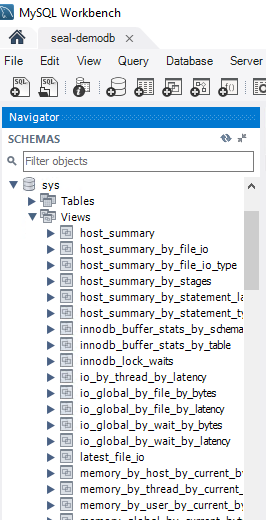 Pontos de vista de sys_schema.