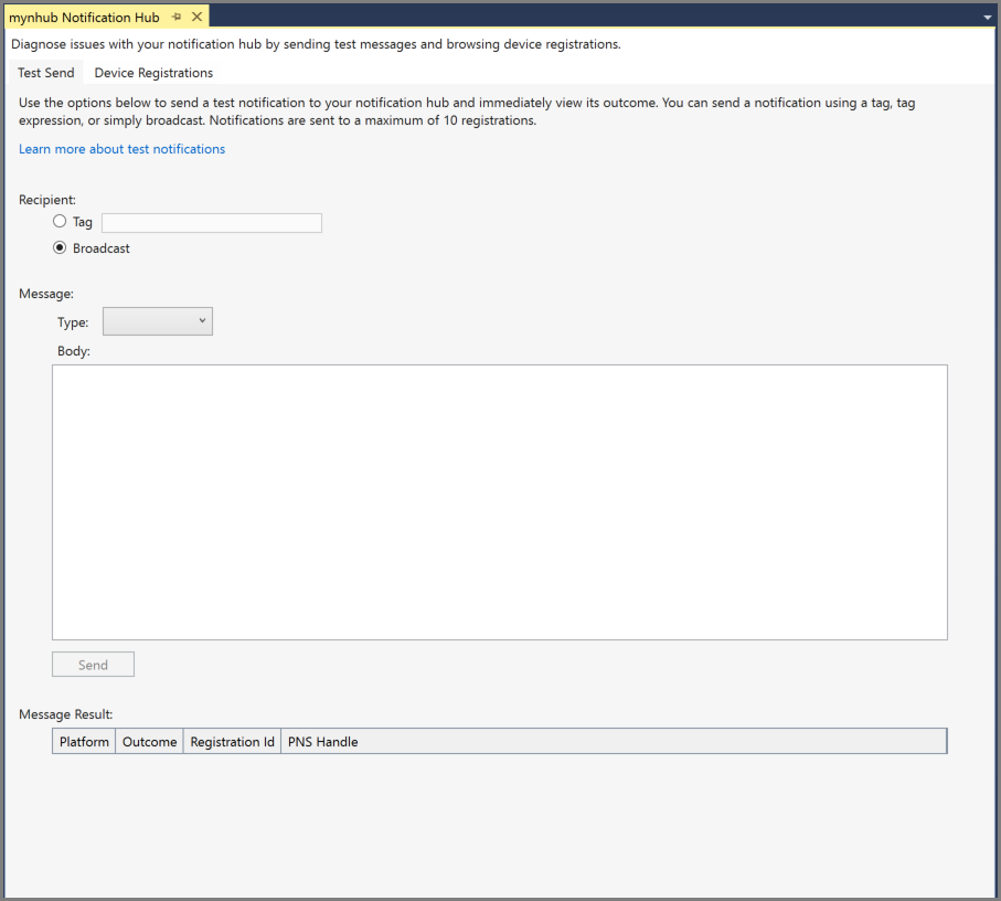 Visual Studio: Diagnose page