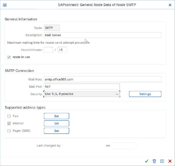 Configuração SMTP continuada