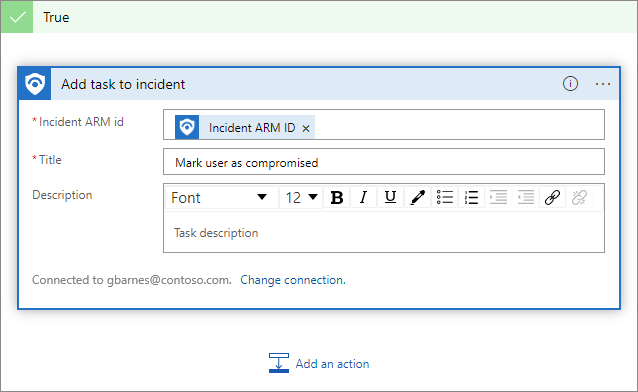 A captura de tela mostra as ações do manual para adicionar uma tarefa para marcar um usuário como comprometido.