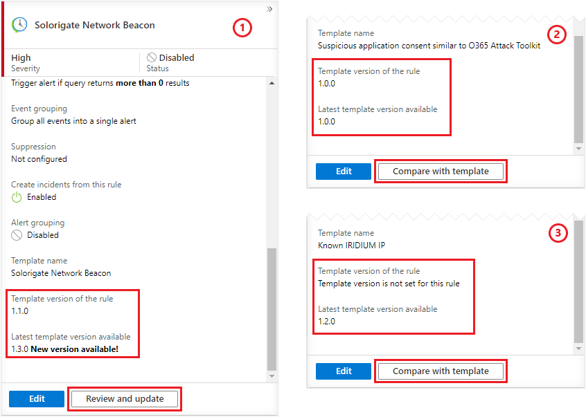 Captura de ecrã do painel de detalhes. Desloque-se para baixo para ver os números de versão do modelo.