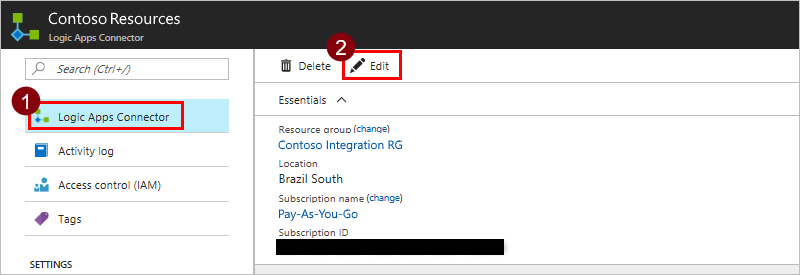 Editar Conector do Logic Apps