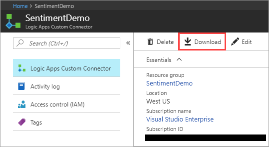 Transfira a definição de OpenAPI para Logic Apps.