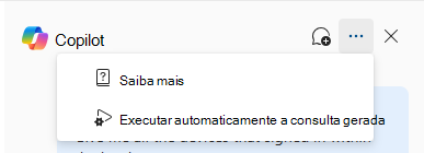 Captura de ecrã do Copilot para Security na investigação avançada, a mostrar o ícone das reticências das definições.