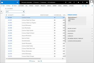 Grid view of CustTable.