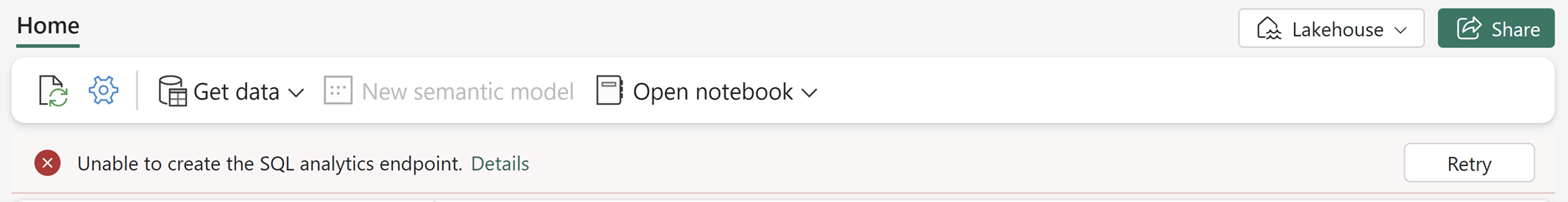 Reprovisionamento de pontos finais de análise SQL da Lakehouse