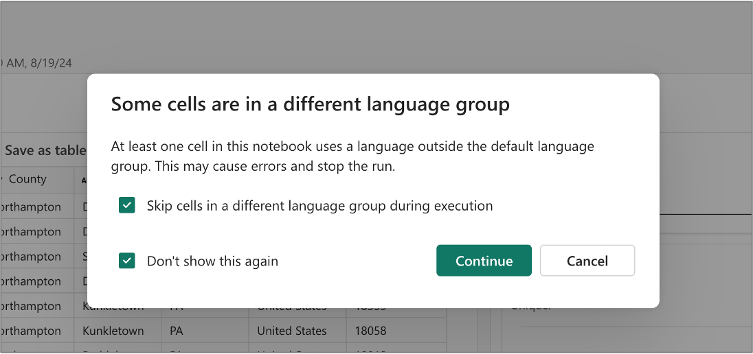 Captura de tela mostrando como ignorar código não-TSQL.