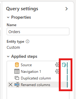 Captura de tela do editor de consultas no Dataflow Gen2.