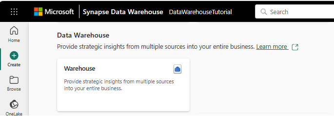 Captura de tela mostrando onde selecionar o cartão de depósito no hub Criar.