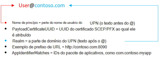 Atributo SSO de Nome de Utilizador do iOS/iPadOS no Microsoft Intune