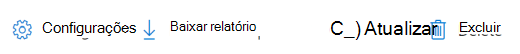 Barra de ferramentas do relatório de conformidade