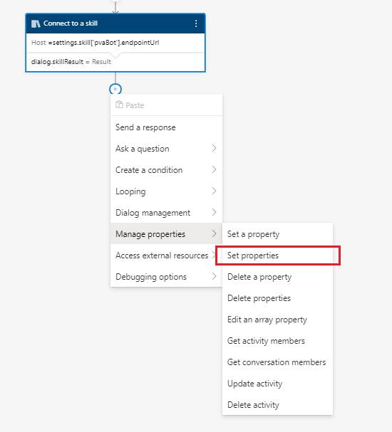 Captura de tela destacando onde selecionar Definir propriedades.