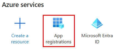Captura de ecrã a mostrar os serviços do Azure para selecionar Registos de aplicações.