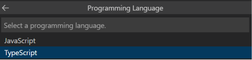  Capturas de ecrã a mostrar a seleção do tipo script para linguagem de programação.