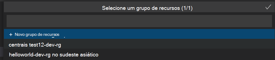 Captura de ecrã a mostrar a subscrição a utilizar para os recursos do Azure.