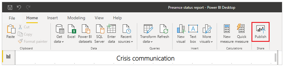 Publicar Relatório do Power BI.