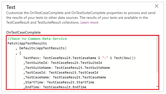 OnTestCaseComplete example.