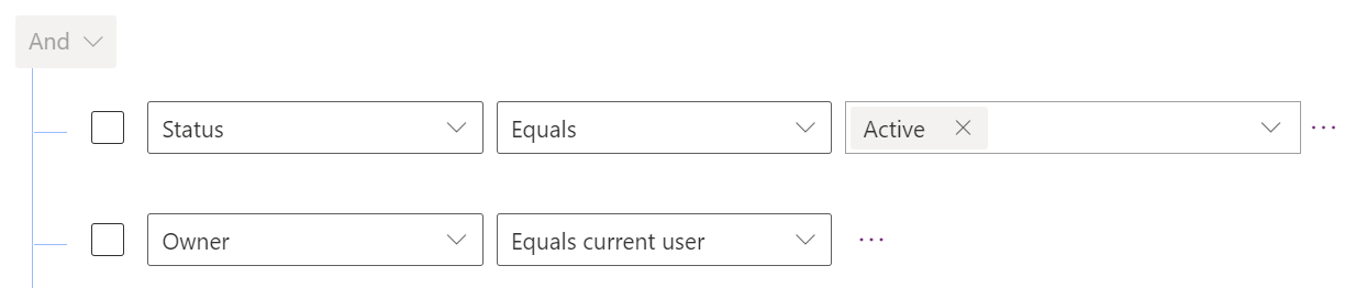 Captura de ecrã que mostra um filtro personalizado com uma condição EQUALS explícita.