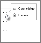 Screenshot of retrieving or deleting embed codes.