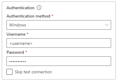 Captura de tela de como preencher as configurações de autenticação.