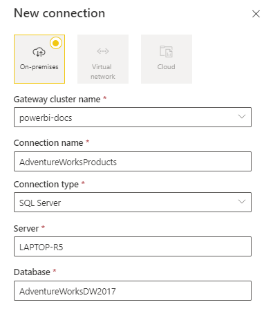 Captura de tela de como preencher as configurações da fonte de dados.