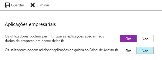 Captura de ecrã do portal do Azure.