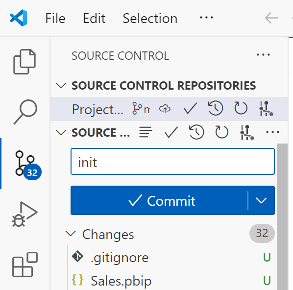 Image showing a commit in VS Code.