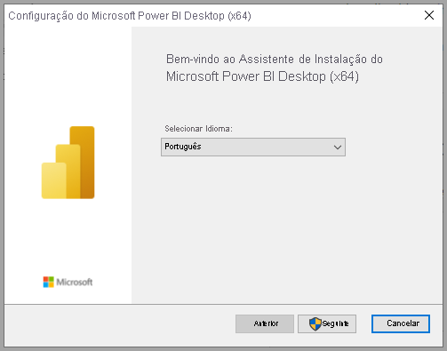 Screenshot of Power BI Desktop installation showing the setup wizard.