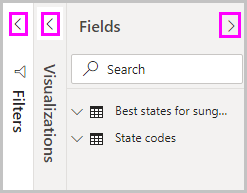 Screenshot of Power B I Desktop showing the Fields pane.