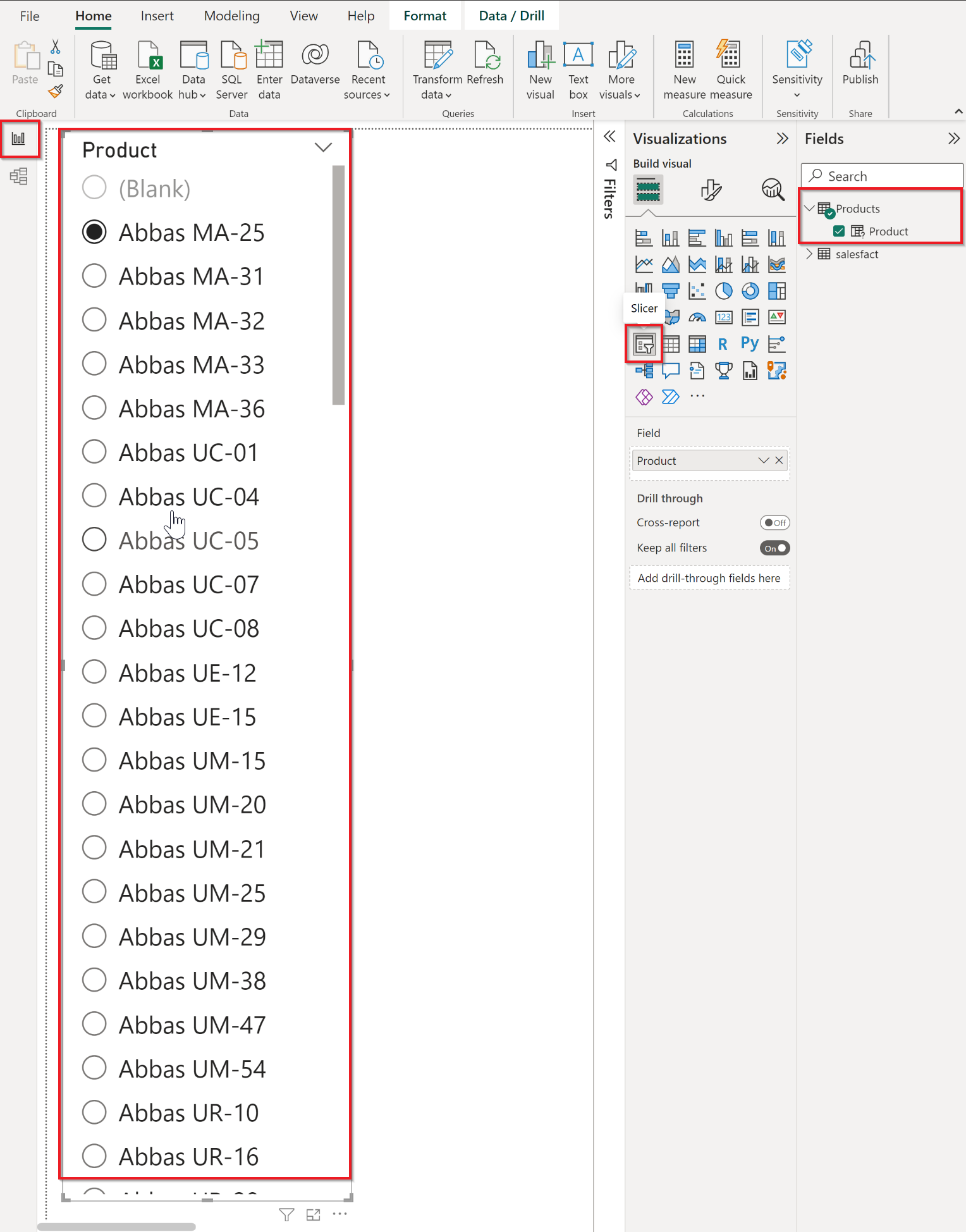 Captura de ecrã da segmentação de dados.