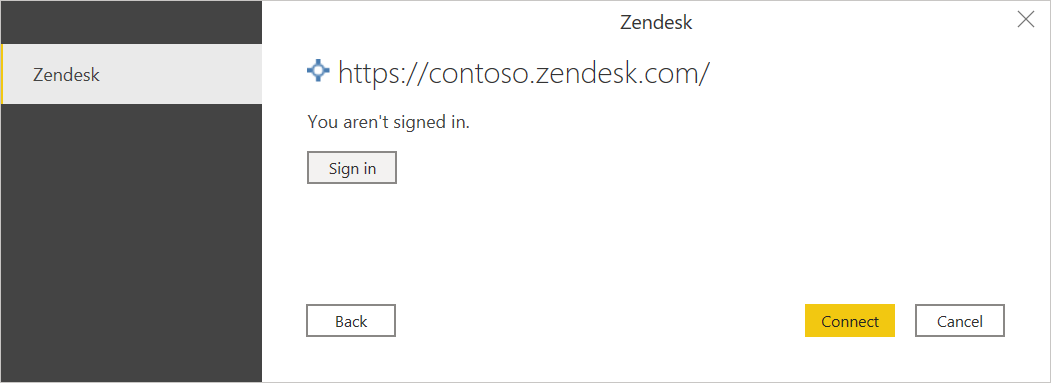 Imagem com a conta do Zendesk realçada e mostrando o botão de login.