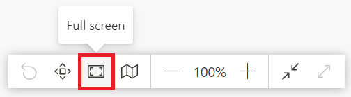 Botão de ecrã inteiro disponível no canto inferior direito do painel de vista do diagrama.