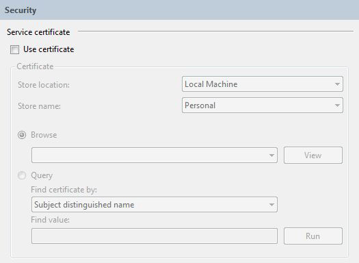 App Fabric Security Configuration