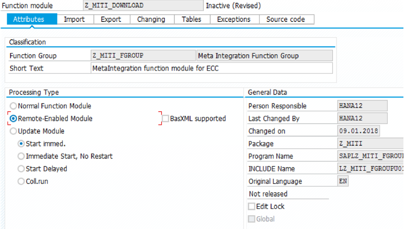 Captura de ecrã que mostra a opção registar as origens como Remote-Enabled Módulo.