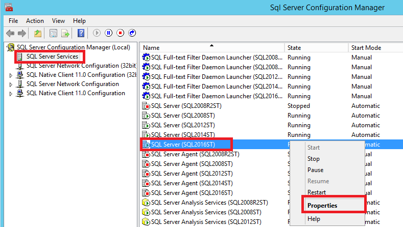 Propriedades do servidor do Configuration Manager