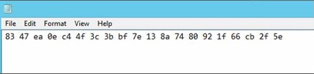 Copie e cole a cadeia de caracteres de impressão digital no Bloco de Notas.