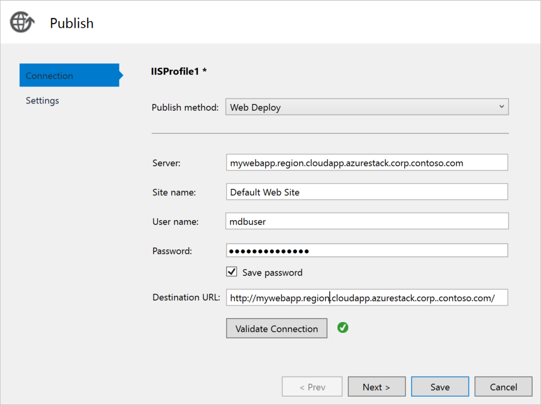 Развертывание веб-приложения ASP.NET: настройка веб-развертывания