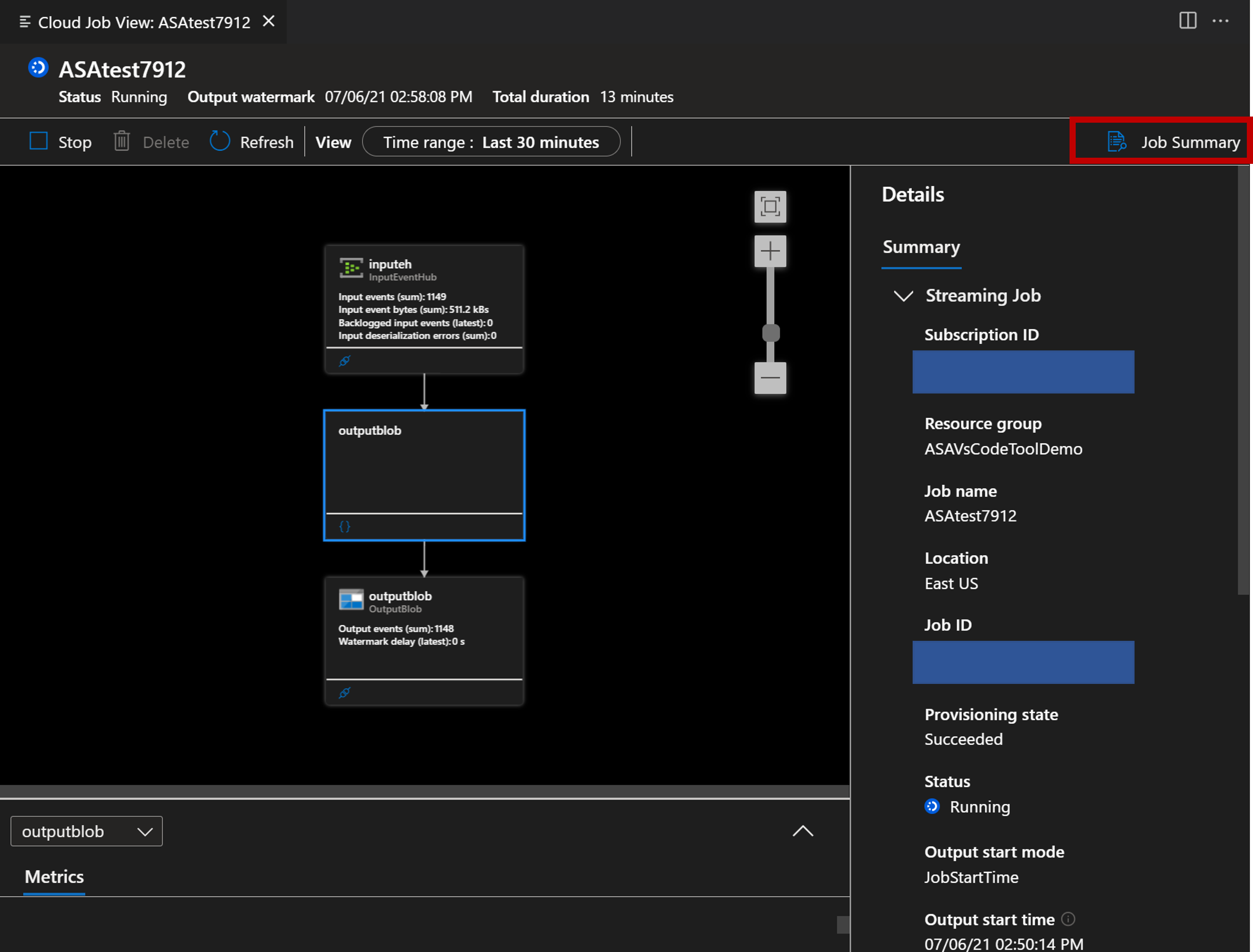 Снимок экрана: расширение VSCode, на котором отображается сводка по заданию.