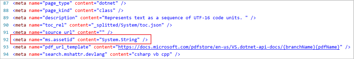 ms.assetid в исходном коде веб-страницы