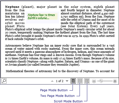Снимок экрана: FlowDocumentReader ViewMode