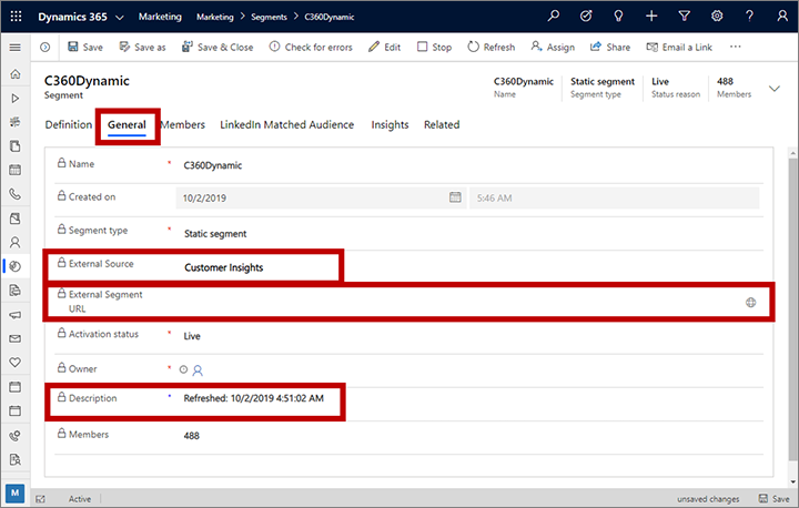 Сегмент из Customer Insights - Data.