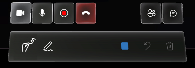 Screenshot of Meeting window and Annotate toolbar.