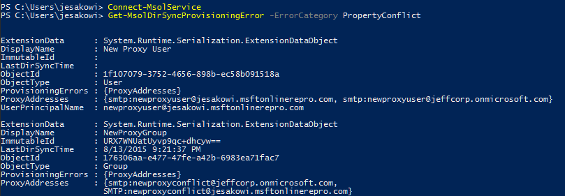 Get-MsolDirSyncProvisioningError