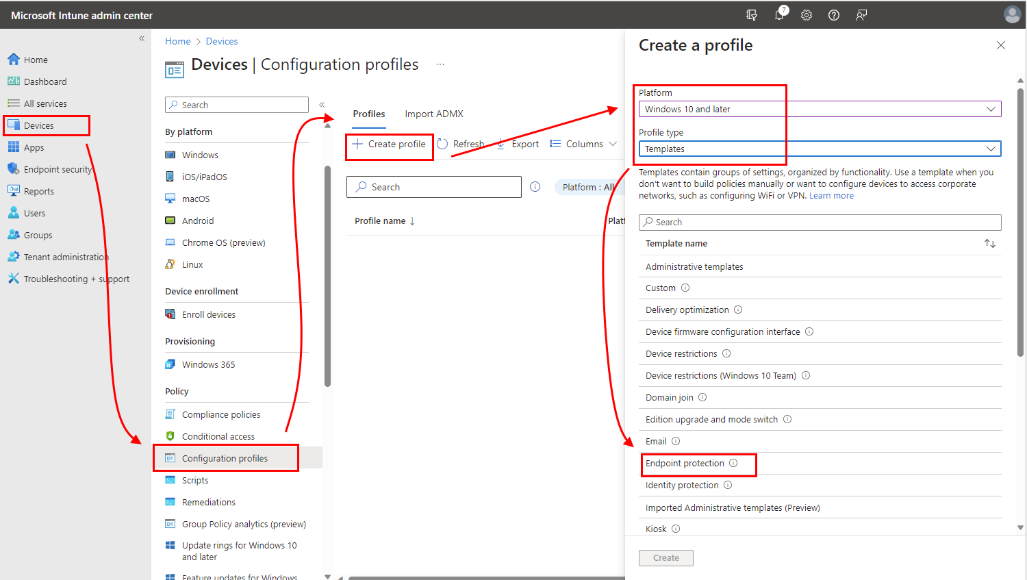 Выбор профиля BitLocker