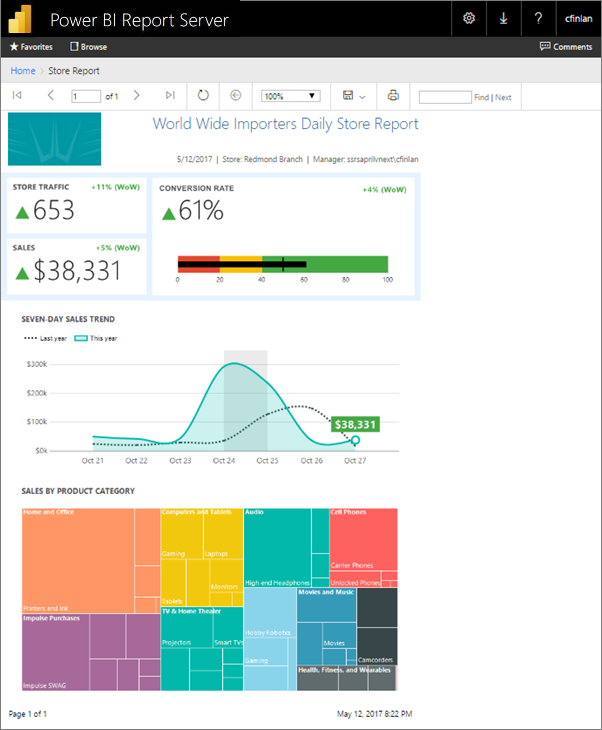 Power BI Report Server paginated report