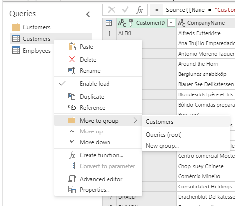 Работа с группами в Power Query.