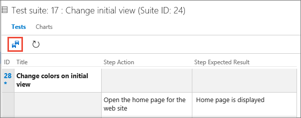 Save copied test cases in grid view