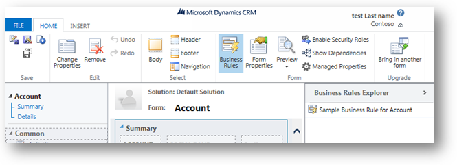 Бизнес-правила формы в Dynamics CRM