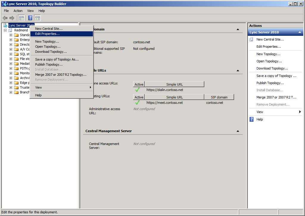 Topology Builder Edit Properties dialog box